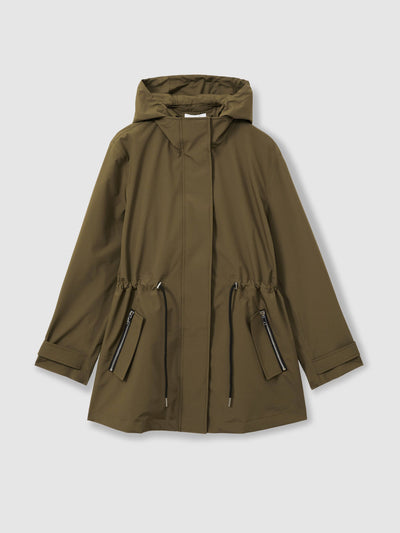 Reiss Tia removable hooded insert water repellent raincoat at Collagerie