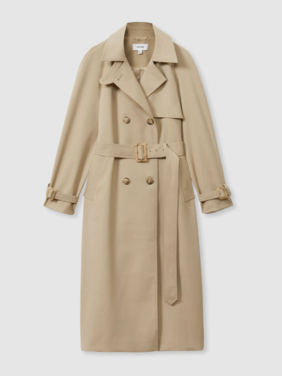 Reiss Double breasted belted trench coat at Collagerie