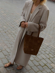 Dark brown tall sprout suede tote bag Sprout Tote Little Liffner    - Collagerie