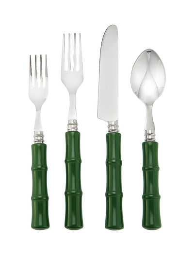 Revolve Green resin bamboo flatwear (4-piece set) at Collagerie