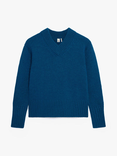 Rise & Fall Women’s cashmere merino v-neck jumper at Collagerie