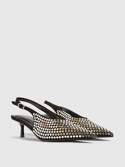 River Island Black studded slingback court heels at Collagerie