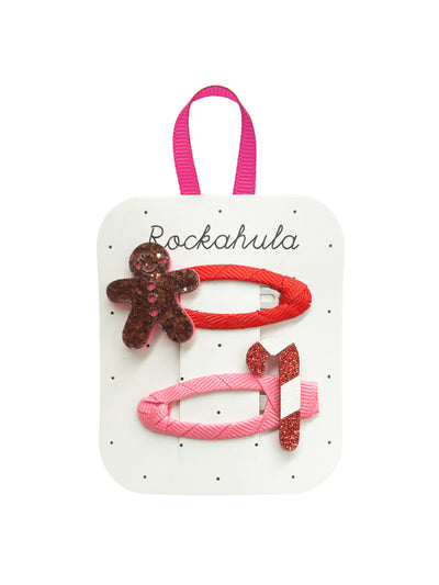 Rockahula Kids Gingerbread and candy cane hair clips at Collagerie