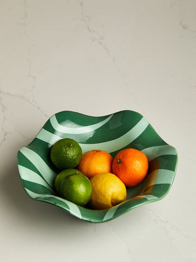 Rose & Grey Green wavy bowl at Collagerie