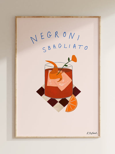 Rose England London Negroni cocktail print at Collagerie