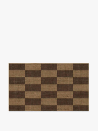 Architectural Digest Yates check brown re-jute rug at Collagerie