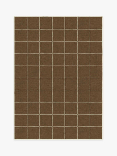 Ruggable Vista Grid rug in Chocolate Brown at Collagerie