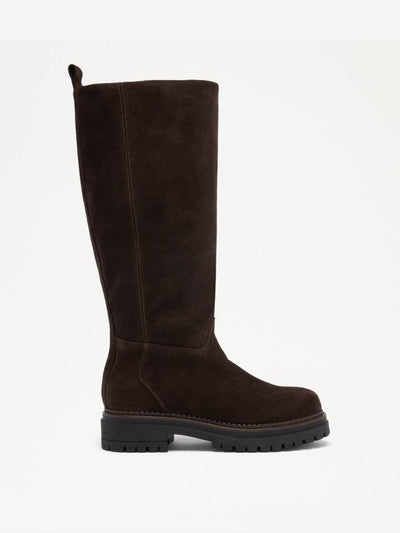 Russell & Bromley Bikby tall clean knee high biker boots at Collagerie