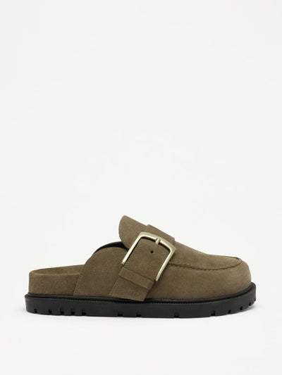 Russell & Bromley Grays oversized buckle clog at Collagerie
