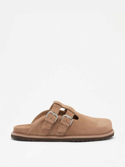 Russell & Bromley Bowbeck double buckle clogs at Collagerie
