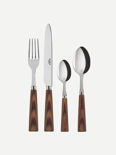 Sabre Nature cutlery set in Light Press Wood (24 piece) at Collagerie