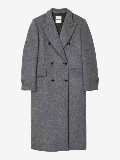 Sandro Double-breasted long wool-blend coat at Collagerie