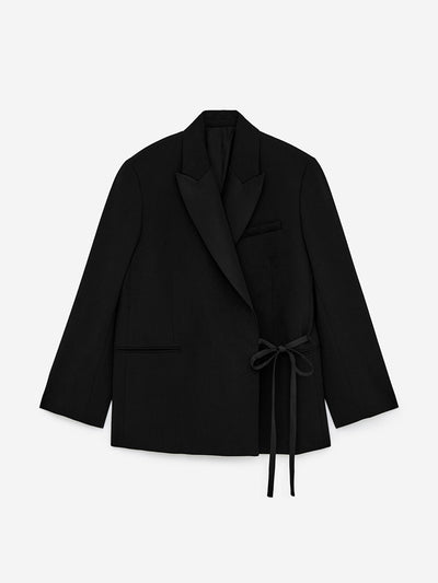 Arket Satin-lapel wool-blend blazer at Collagerie