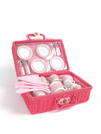 Tidlo Pink wooden picnic tea set at Collagerie