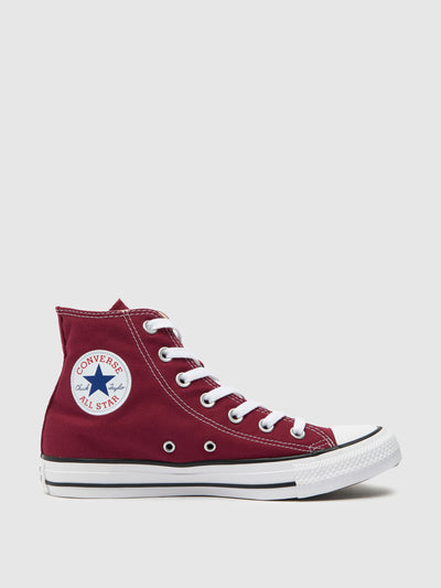 Converse All Star Hi trainers in burgundy at Collagerie