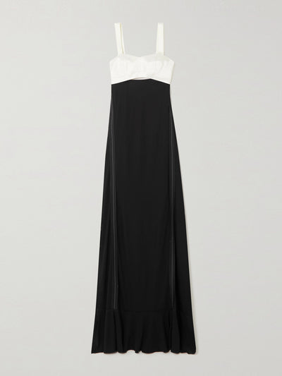 Victoria Beckham Cutout two-tone satin and crepe maxi dress at Collagerie