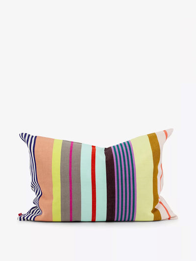 A World of Craft by Afroart Miriam rectangle-shape striped cotton cushion at Collagerie