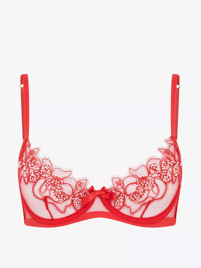 Agent Provocateur Lindie embroidered underwired mesh bra at Collagerie