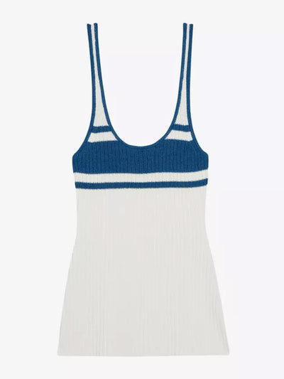 Claudie Pierlot Muchi striped knitted tank top at Collagerie