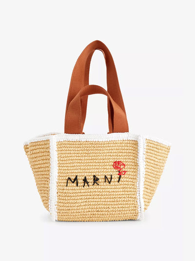 Marni Shopping Bag woven tote bag at Collagerie