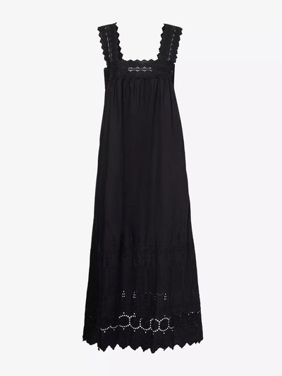 Posse Amelia embroidered-trim cotton midi dress at Collagerie