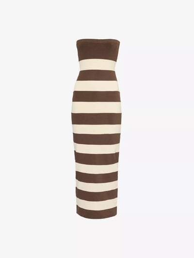 Posse Theo striped knitted midi dress at Collagerie