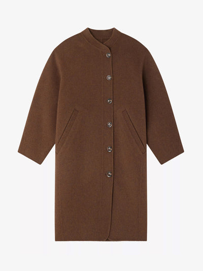 Soeur Beaulieu round-neck wool-blend coat at Collagerie