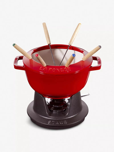 Staub Enameled cast-iron fondue forks (set of 6) at Collagerie