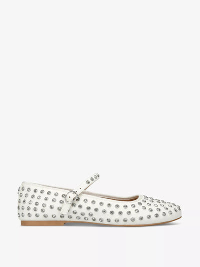 Steve Madden Vinetta stud-embellished woven ballet flats at Collagerie