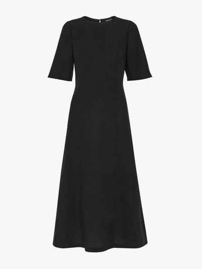 Whistles Veda shirred linen-blend midi dress at Collagerie