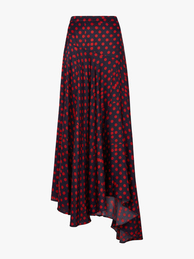 Serena Bute Polka dot asymmetric maxi skirt at Collagerie