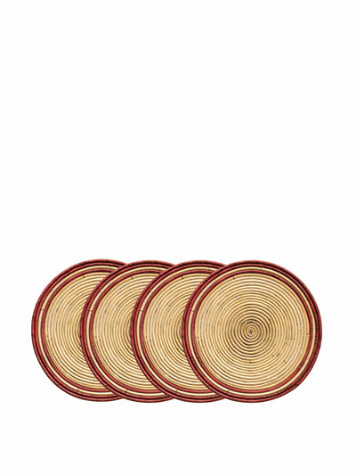 Birdie Fortescue Handwoven circular rattan placemats (set of 4) at Collagerie