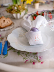 Embroidered bunny napkins, set of 4