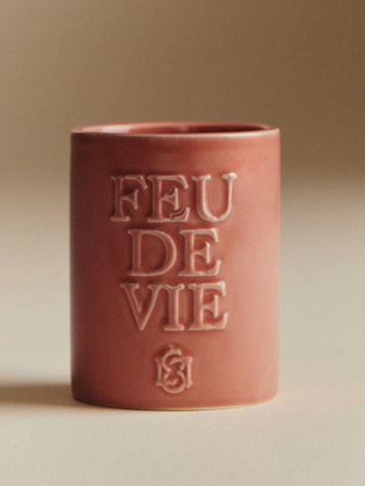 Sézane Feu de vie pink candle at Collagerie