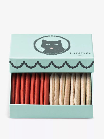 Laduree Box Langue De Chat Vanilla Strawberry box of biscuits at Collagerie