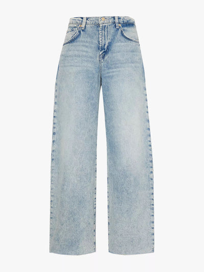 7 For All Mankind Bonnie Curvilinear wide-leg mid-rise stretch-denim jeans at Collagerie