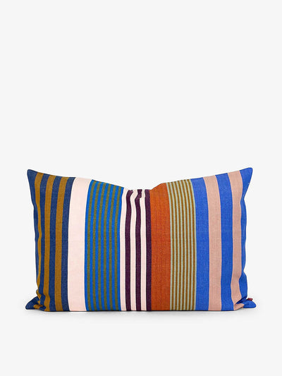 A World of Craft by Afroart Multicoloured striped cotton cushion cover at Collagerie