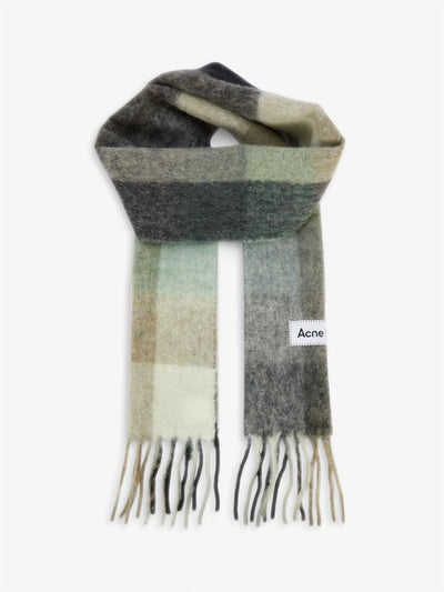 Acne Studios Vally checked wool-blend scarf at Collagerie