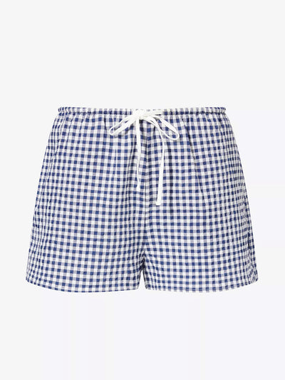 Adanola Gingham drawstring-waist cotton shorts at Collagerie