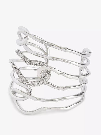 Alexis Bittar Solanales crystal-embellished rhodium-plated brass bracelet at Collagerie