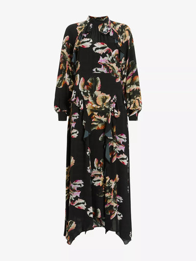 All Saints Jessica floral-print ruffle woven maxi dress at Collagerie