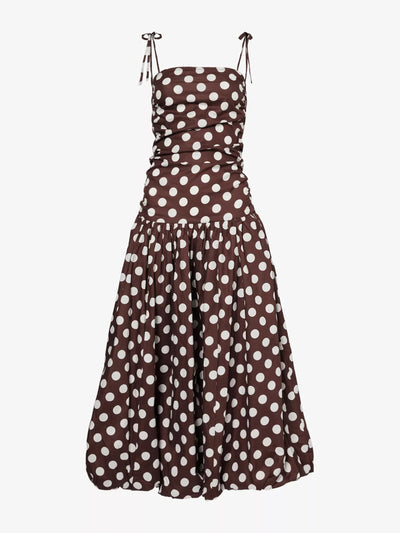 Amy Lynn Alexa polka-dot cotton-poplin midi dress at Collagerie