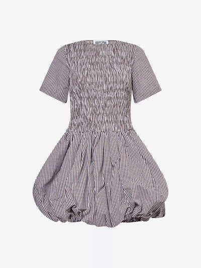 Amy Lynn Eleanor gingham-print puffball cotton mini dress at Collagerie