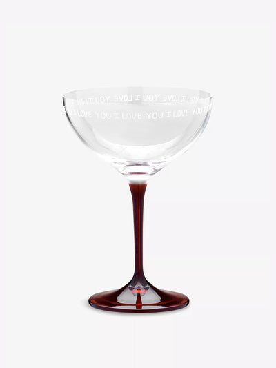Anna + Nina I Love You glass champagne glass at Collagerie