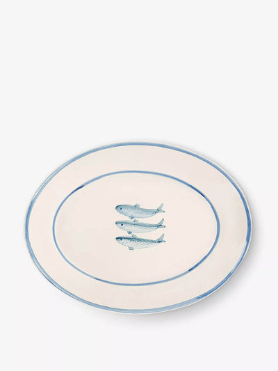 Anna + Nina Sardine earthenware serving platter at Collagerie
