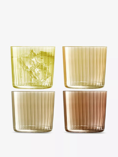 Lsa Gems Assorted Amber glass tumblers (set of 4) at Collagerie