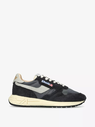 Autry Reelwind brand-embroidered leather and nylon low-top trainers at Collagerie