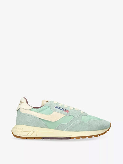 Autry Reelwind panelled suede and woven low-top trainers at Collagerie