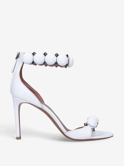 Azzedine Alaïa White leather heeled sandals at Collagerie