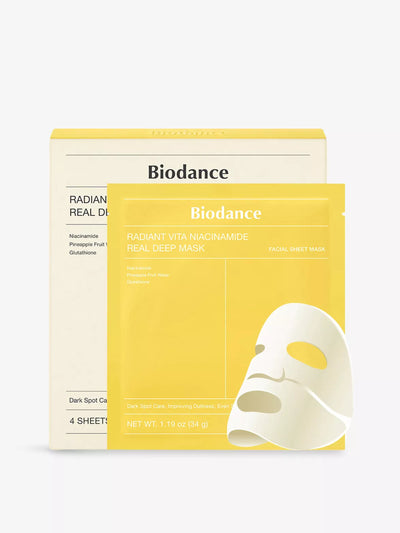 Biodance Radiant Vita Niacinamide Deep Masks (set of 4) at Collagerie